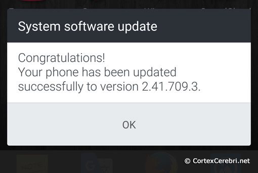 System software update - Phone successfully updated to version 2.41.709.3 - HTC 10 Nougat Android 7 Update Release in Europe